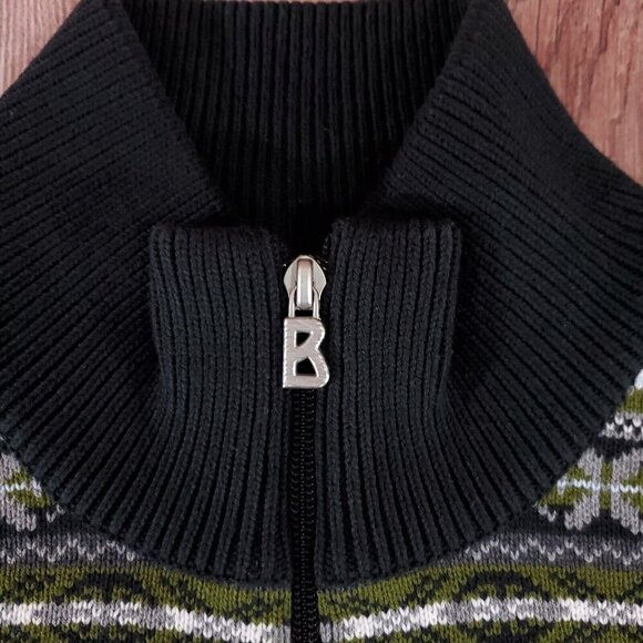Bogner Fire Ice Mens XL 1/4 Zip Pullover Sweater Fair Isle Aztec Cotton Acrylic - Picture 7 of 11